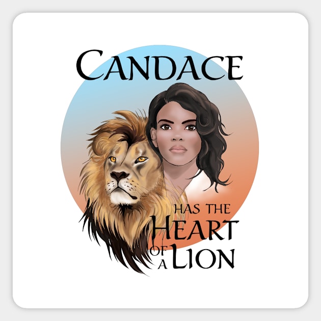 Candace Owens - Heart of a Lion, bluered Sticker by Animalistics